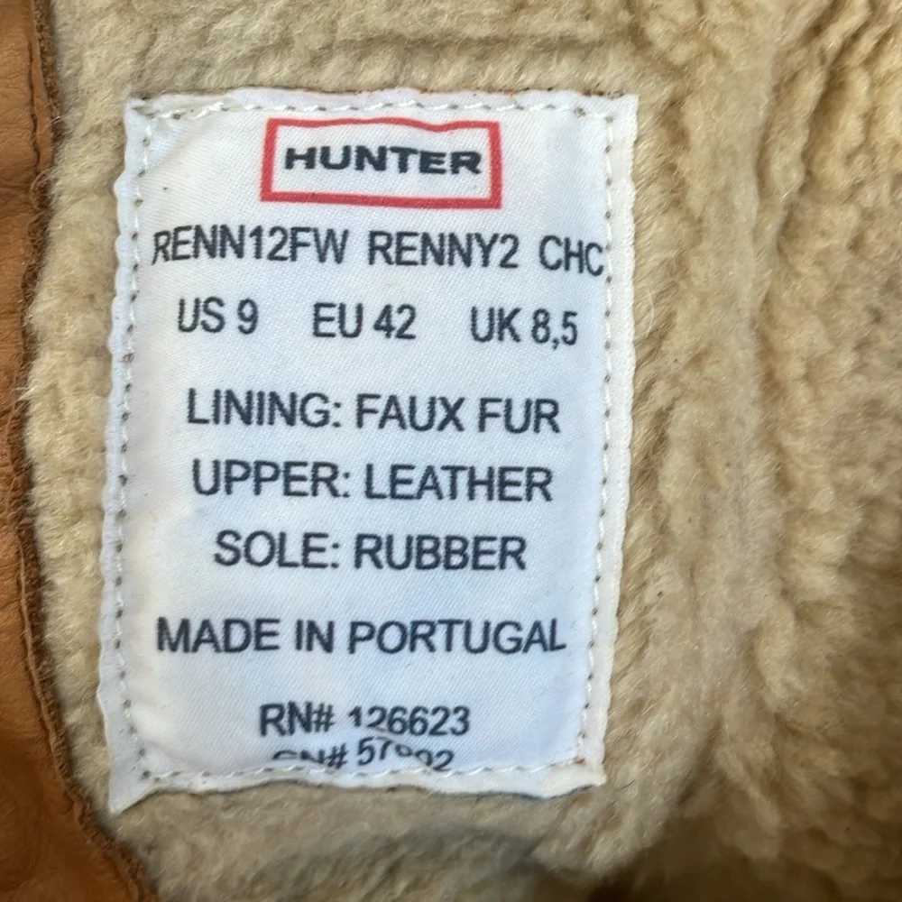 Hunter Men's Brown Leather Boots Size 9